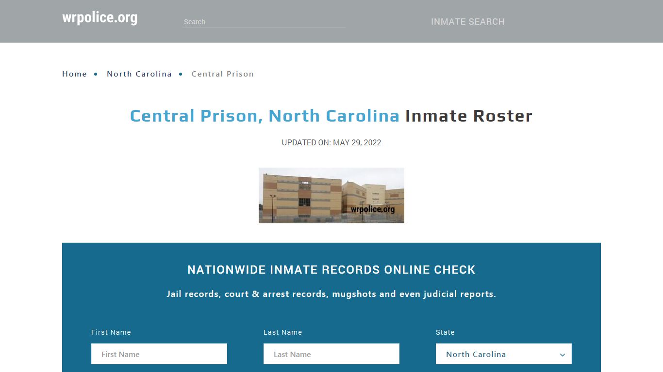 Central Prison, North Carolina - Inmate Locator